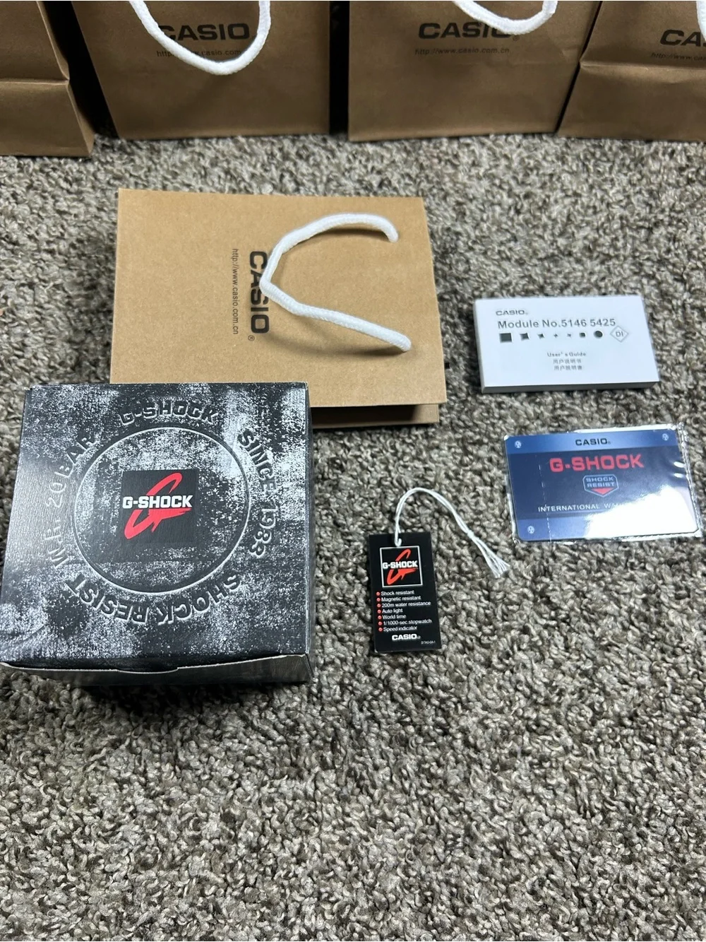Casio G-Shock Box Set with Black and Red Logo Accents